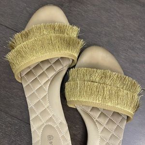 Birdies gold slippers in size 8